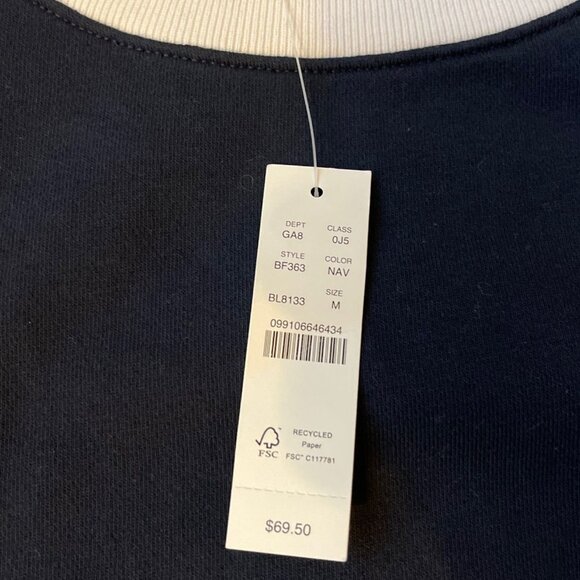 J. Crew Blue University Terry Crop Boxy Sweatshirt NWT - Picture 4 of 5